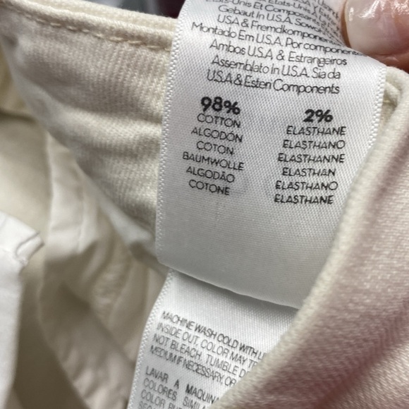 MOTHER THE LOOKER ANKLE FRAY IN WHIPPING THE CREAM HIGH RISE SKINNIES W/FRAY HEM - Picture 14 of 14